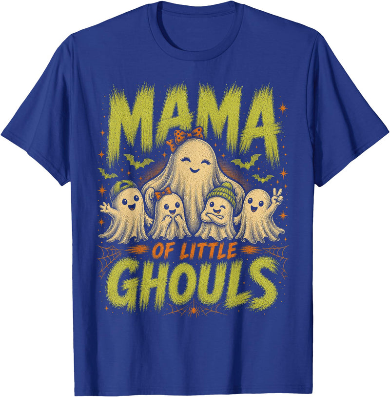 Mama of Little Ghouls Halloween Clothing BB Funny Halloween Mom Shirt Mothers Day Mama of Little Ghouls T-Shirt - Royal Blue