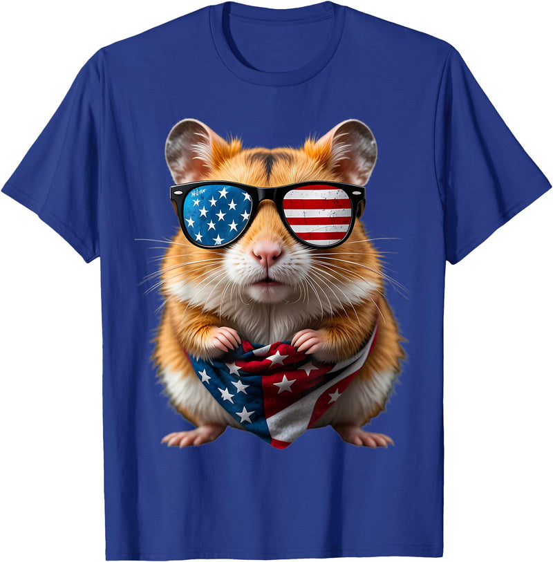 Hamster 4th Of July American Independence Day USA Patriotic T-Shirt - Royal Blue