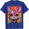 Pop Art Colorful Killer Bunny Rabbit Halloween T-Shirt in Royal Blue