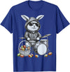Retro Easter Bunny Drum Player Cool Rabbit Drummer T-Shirt in Royal Blue