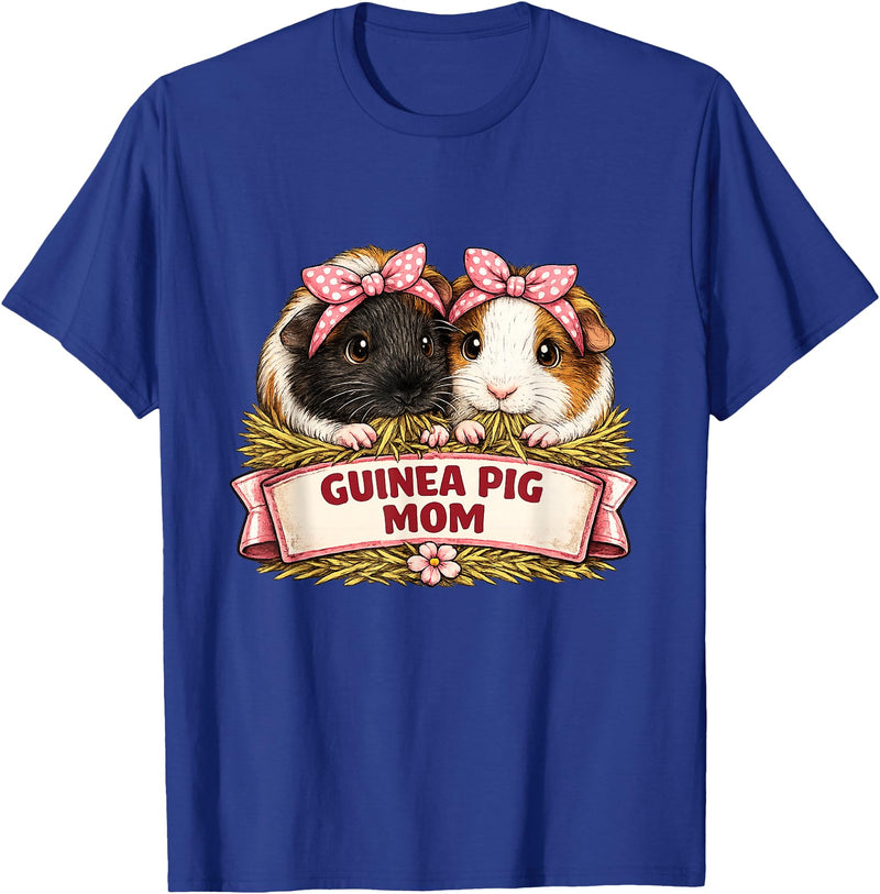 Cute Guinea Pig Mom Cavy Lover Apparel Co Guinea Pig Mom T-Shirt - Royal Blue