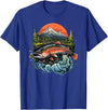 Fishing Graphic Salmon Outdoors Fish T-Shirt - Royal Blue