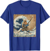 Bunny Rabbit Samurai Warrior Vintage Japanese Art Anime T-Shirt in Royal Blue
