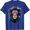 Safari Animal Art Lion Portrait Colorful Artwork Wildlife Motif Animal Art T-Shirt - Royal Blue