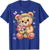Bear Lover Gift Co. Cool Crowned Teddy Bear for Flowers Lovers T-Shirt - Royal Blue