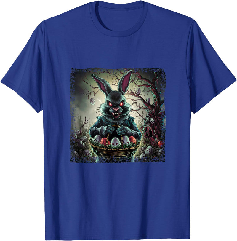 Cute Rabbit Lover Bunny Graphic T-Shirt (Kelly Green) in Royal Blue