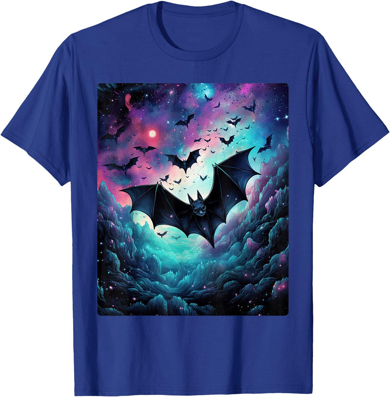 castle bat and halloween designs gothic bat spooky bats pattern moon night T-Shirt - Royal Blue