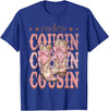 Country CowGirl Western Family Matching Rodeo Cousin Pink Boots Coquette Cow-Girl Birthday Party T-Shirt - Royal Blue