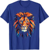 Cool Lions, Astrology And Horoscope Designs Lion Colourful Lion from Africa King of Animals Polygon T-Shirt - Royal Blue