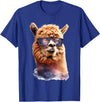Funny Llama Lover Graphics Alpaca with Sunglasses Animal Art Graphic Funny Llama T-Shirt - Royal Blue