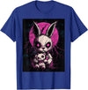 Anime Rabbit Goth Teddy Bear Gothic Anime Bunny T-Shirt in Royal Blue