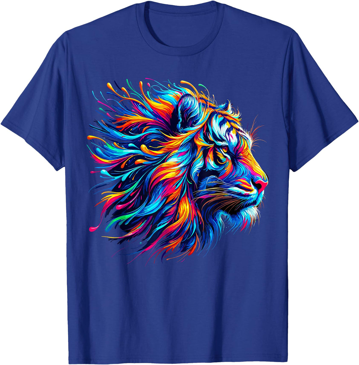 Funny Lion lover Gifts Colorful Lion T-Shirt - Royal Blue