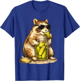 Pickle Munching Guinea Pig Designs Funny Guinea Pig Pickle Lover T-Shirt - Royal Blue