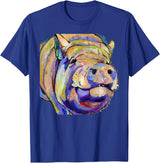 Potbelly Pig Shirt - Potbelly Pig Gifts - Potbellied Pig Art T-Shirt - Royal Blue
