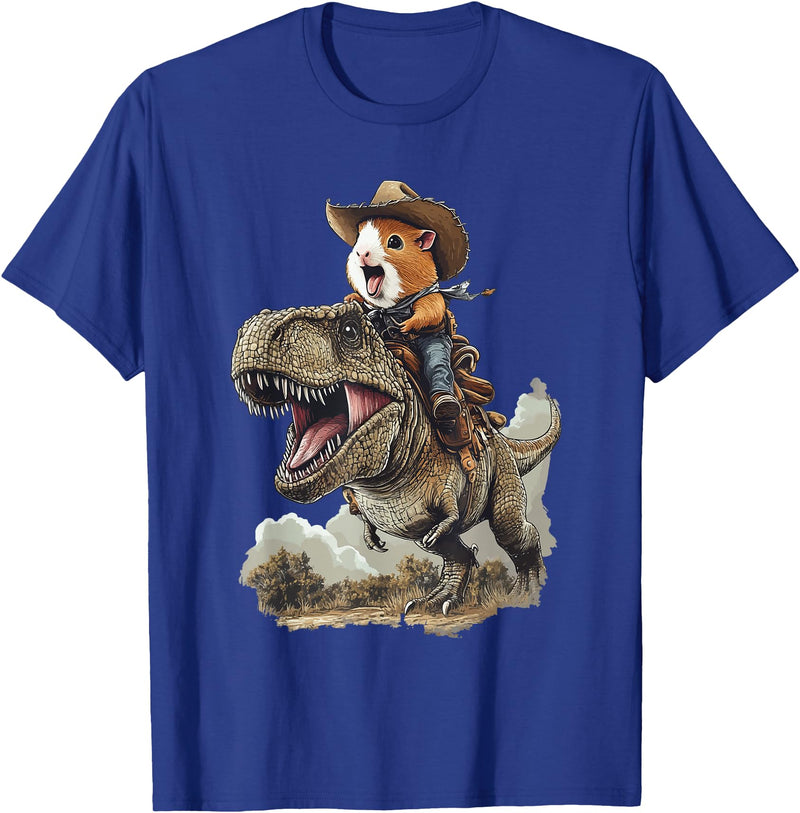 Animal Cowboy Guinea Pig Rex Cowboy T-Shirt - Royal Blue
