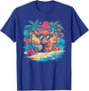 Summer Vibes Highland Cow Funny Beach Vacation Tee Tropical Highland Cow Summer Vibes Funny Beach T-Shirt - Royal Blue
