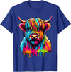 Cute Highland Cow Gifts Colorful Highland Cow T-Shirt - Royal Blue