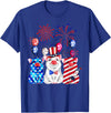 Fireworks American Flag Funny Pig 4th of July Fireworks American Flag Funny Pig Patriotic Farmer 4th July T-Shirt - Royal Blue