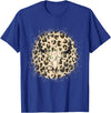Funny Leopard Cow Skull designs Funny Leopard Cow Skull print Flower Rustic Turquoise T-Shirt - Royal Blue
