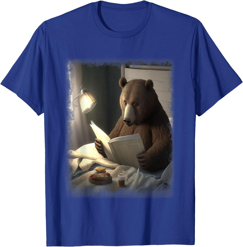 Bear reading a book Designs Bear reading a book T-Shirt - Royal Blue