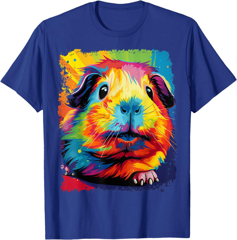 PopArt Pet Animal Prints A Guinea Pig T-Shirt - Royal Blue