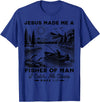 Fisher of Man Mark 1:17 Christian Scripture Jesus Fishing T-Shirt - Royal Blue
