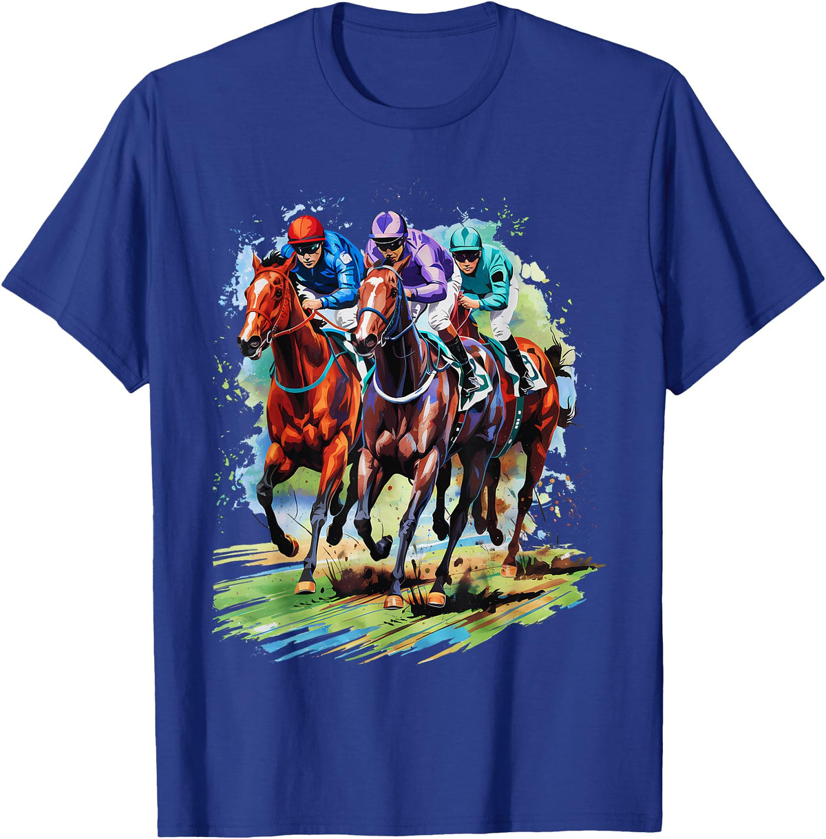 Horse Lover Gift Co. Funny Horse Racing Jockey Racer Derby Rider Race Track T-Shirt - Royal Blue