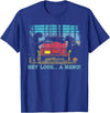 Funny Camping Lovers Gift Tee Hey Look A Menu Funny Bear Camping Retro Vintage Camper Car T-Shirt - Royal Blue