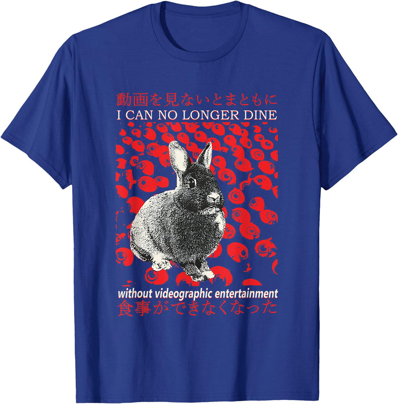 Funny Rabbit I Can No Longer Dine Japanese Rabbit Lovers T-Shirt in Royal Blue