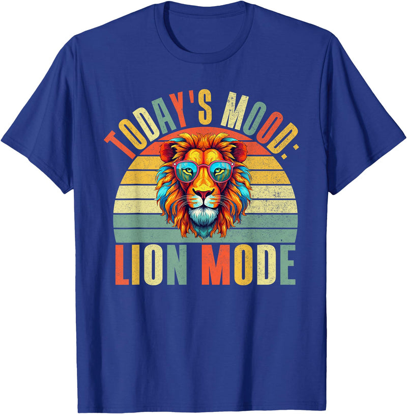 Lion Gifts Todays Mood Lion Mode Lion T-Shirt - Royal Blue