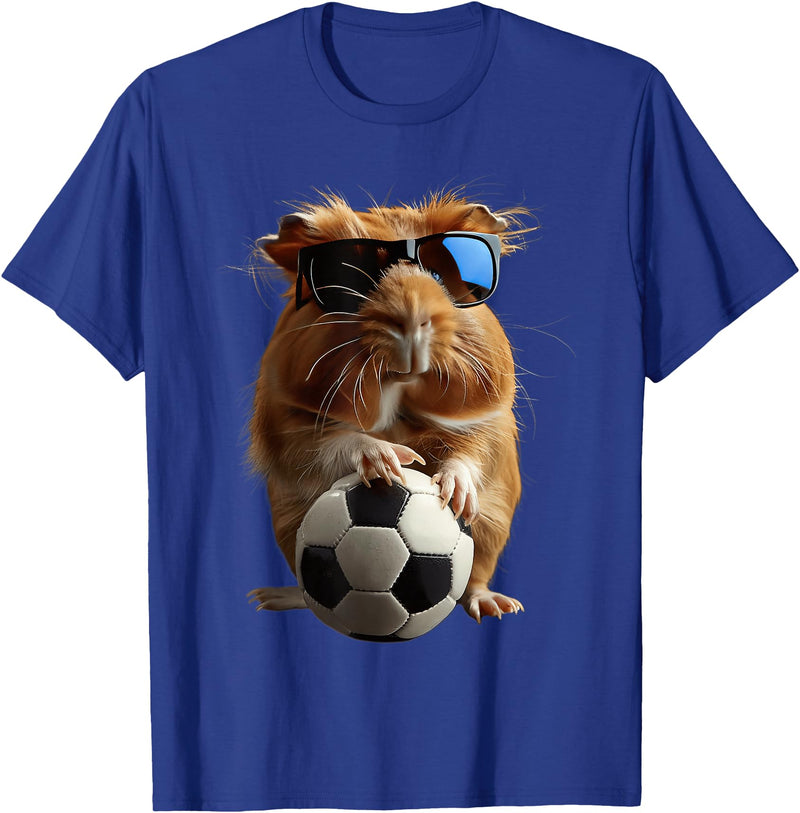 Animal Soccer Design Guinea Pig Soccer T-Shirt - Royal Blue
