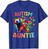 Colorful Rainbow Family Bear Autism Awareness Autism Auntie Colorful Rainbow Auntie Bear Autism Awareness T-Shirt - Royal Blue
