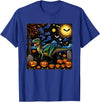 Starry Night Velociraptor Halloween Spooky Halloween Velociraptor Starry Night T-Shirt - Royal Blue
