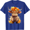 Western Shirts for Girls Men, Highland Cow Gifts Cow, Scottish Highland Cow, Western Wear, Highland Cow T-Shirt - Royal Blue