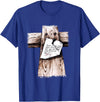 Christian Jesus Gifts Tee Gone To See Dad We're Fixin a Place For You Be Back Soon T-Shirt - Royal Blue