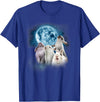 Funny Rabbit - Funny Rabbits Howling at the Moon T-Shirt in Royal Blue