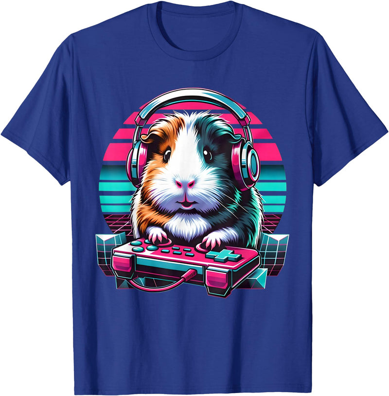 Guinea pig Rodent Game Lover Clothing Co. Guinea Pig Video Game Rodent Lover Animal Guinea Pigs Gamers T-Shirt - Royal Blue