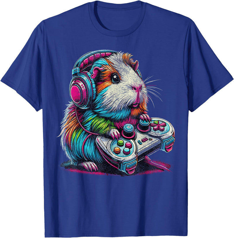 Funny Graphic Guinea Pig Gamers Guinea Pig Video Games Lover Guinea Pig T-Shirt - Royal Blue