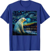 Freestyle Surrealism Starry Night Polar Bear T-Shirt - Royal Blue