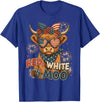Red White and Moo Highland Cow 4th July 250 Years Patriotic T-Shirt - Royal Blue