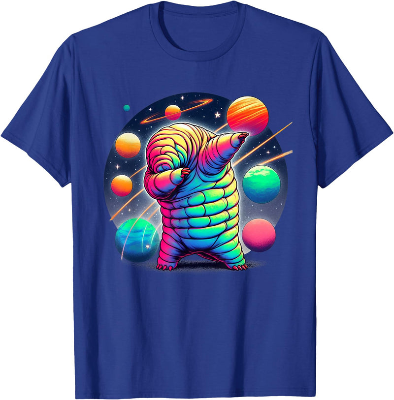 Microbiology Moss Piglet Science Teacher Gifts Tardigrade Water Bear Dabbing In Space Funny Microbiologist T-Shirt - Royal Blue