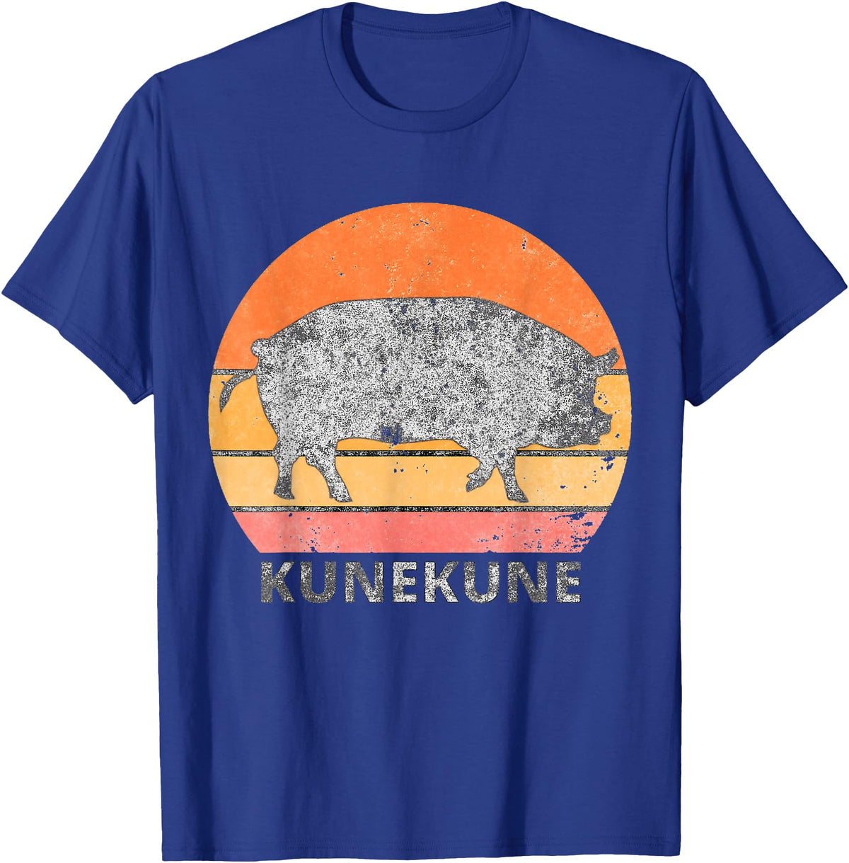 Pig Lover ApparelGIFTCo. Vintage Just A Girl Who Loves Kunekune Pig T-Shirt - Royal Blue