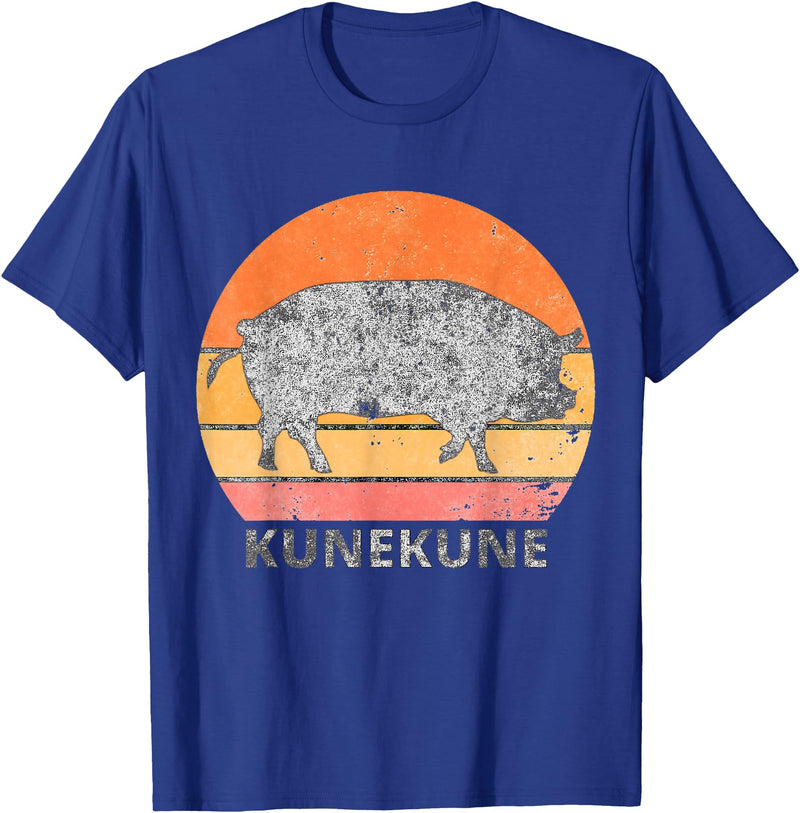 Pig Lover ApparelGIFTCo. Vintage Just A Girl Who Loves Kunekune Pig T-Shirt - Royal Blue
