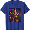 Giraffe Animal Zoo Birthday Party Apparel Gifts Giraffe Weird Art Print Birthday Party Balloons & Party Hat T-Shirt - Royal Blue
