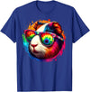 Guinea Pig Tie Dye Sunglasses Art Cool Tie Dye Sunglasses Guinea Pig Graphic Illustration Art T-Shirt - Royal Blue