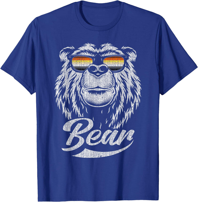 Bear Gay Pride by Content Design Studio Gay Bear Community Bear with Glasses T-Shirt - Royal Blue