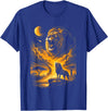 Howzit South Africa Majestic Roaring Lion Savanna Moon Night Sky African Safari T-Shirt - Royal Blue