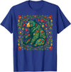 Nordic Scandinavian Folk Art Flower Designs Scandinavian Folk Art Bear Floral Pattern Nordic Animal T-Shirt - Royal Blue