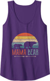 Funny Mama Bear Shirts Mama Bear Gifts For Mother Womens Cute Mama Bear Shirt Vintage Mother's Day Retro Mom Tank Top - Purple