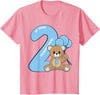 Teddy Bear Cute Birthday Party balloons Apparel Kids Teddy Bear Cute 2nd Birthday Boy balloons birthday Party T-Shirt - Pink